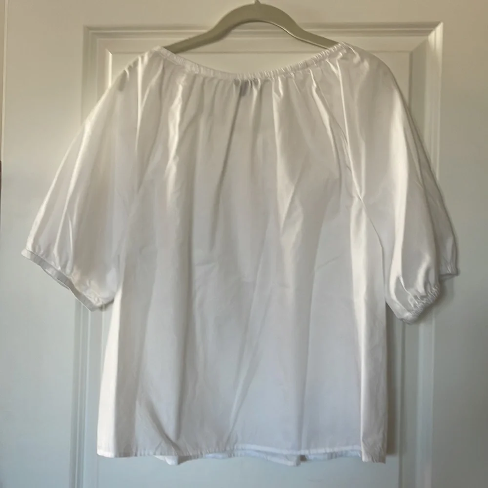J. Crew White Peasant Blouse